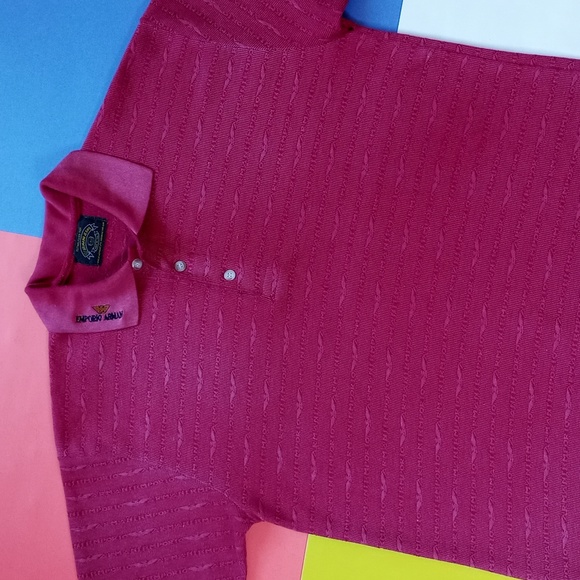 Vintage 1980s Armani Emporio Polo Font Pattern T-Shirt - Picture 1 of 7